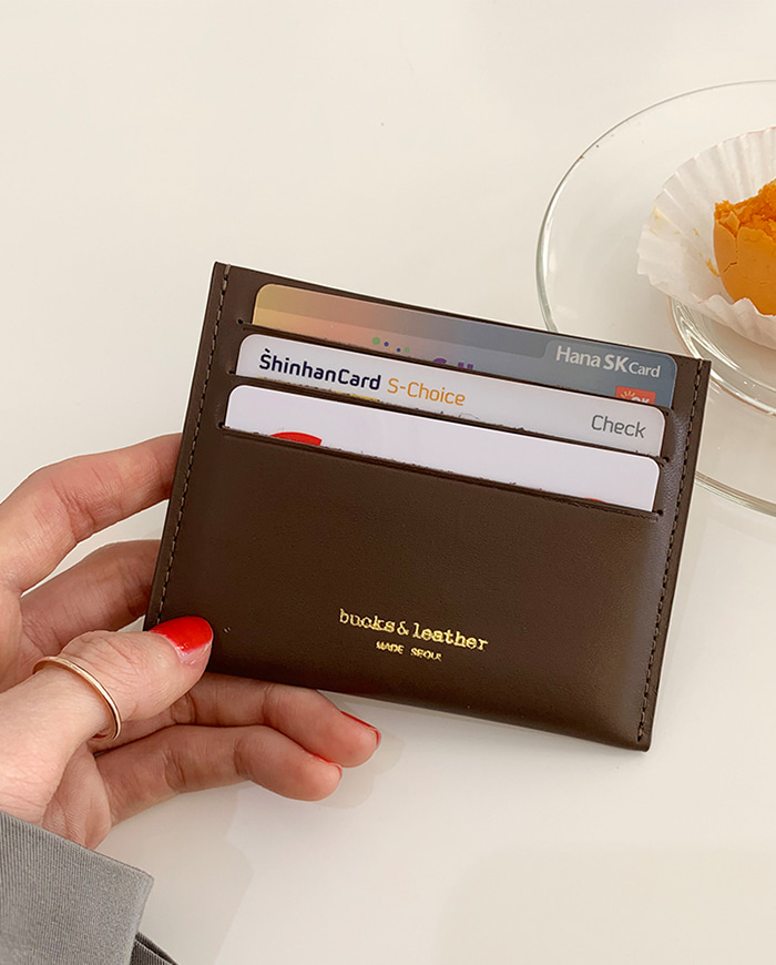 [소가죽] Itary flat card wallet