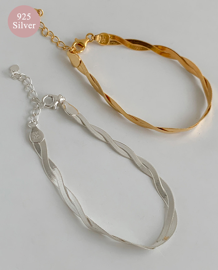 [925 silver] Two-line bracelet C 33