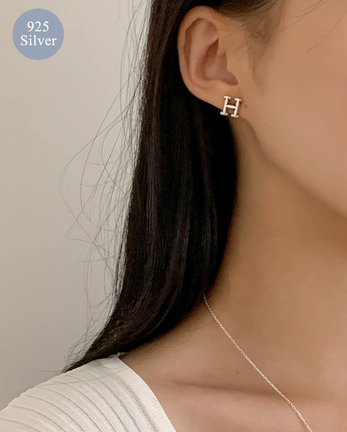 [SALE][925 silver] H earrings E 192