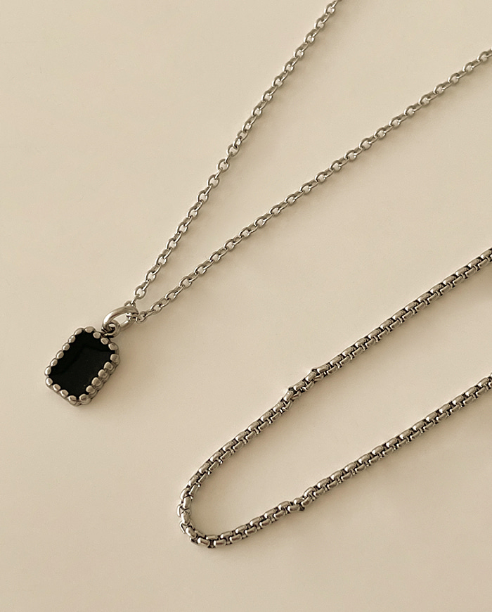 [써지컬] Black eo necklace N 45