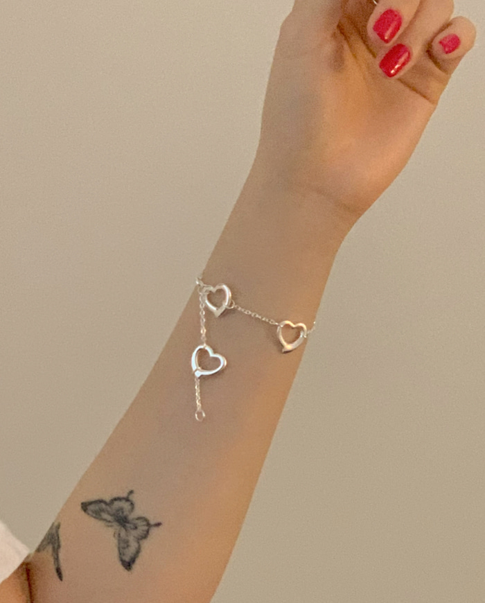 [써지컬스틸] Unit heart bracelet D 27