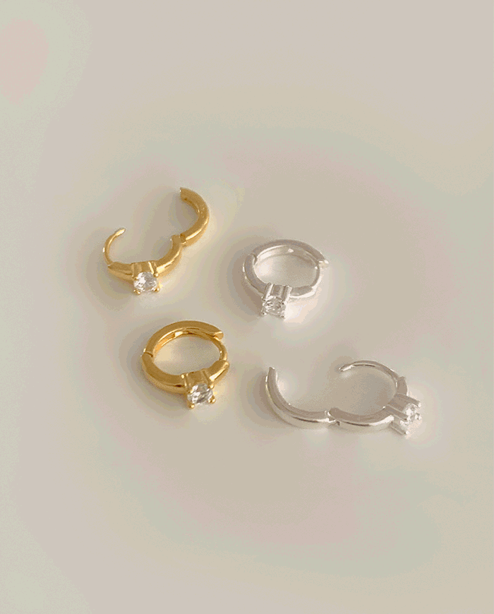 [925 Silver] Mond earrings E 42