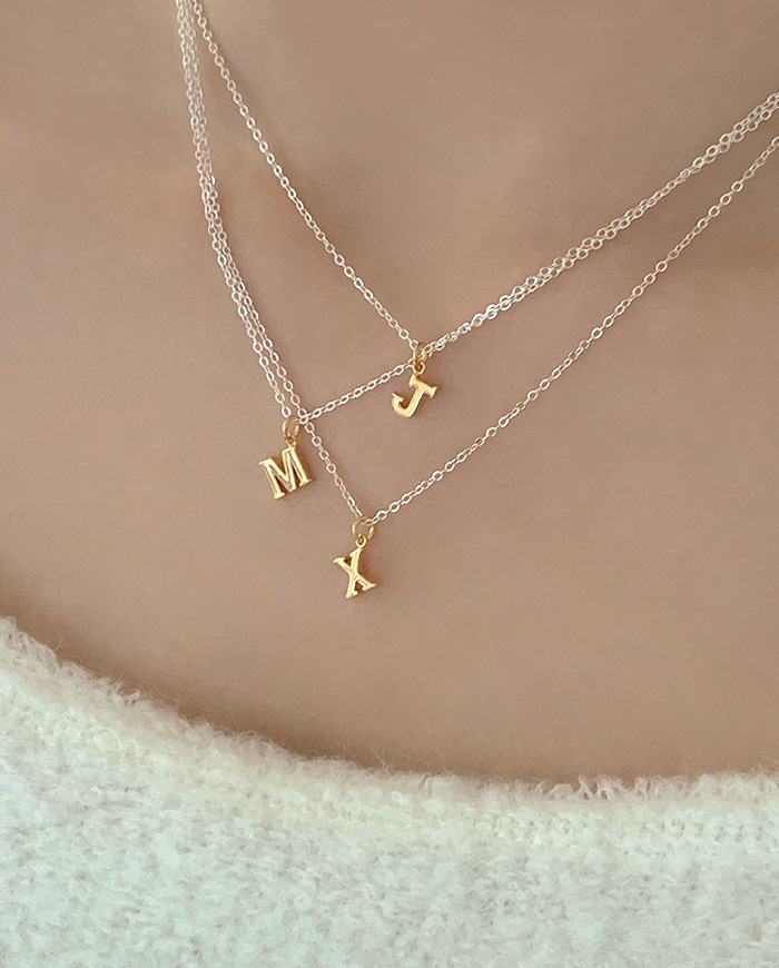 [925 Silver] Combi initial necklace (알파벳 전부 가능) A 10