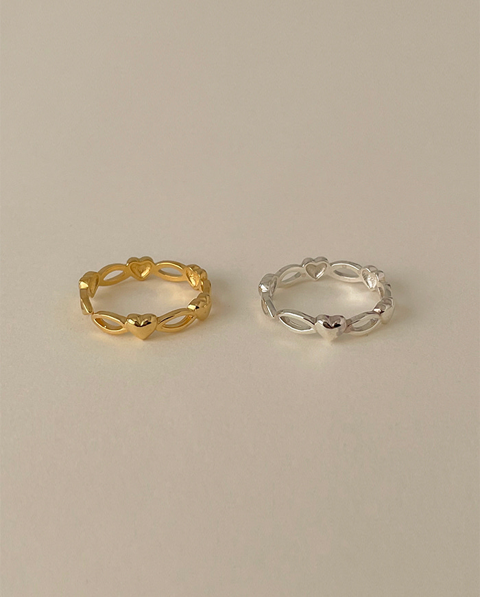 [925 Silver] Celeb heart ring B 52