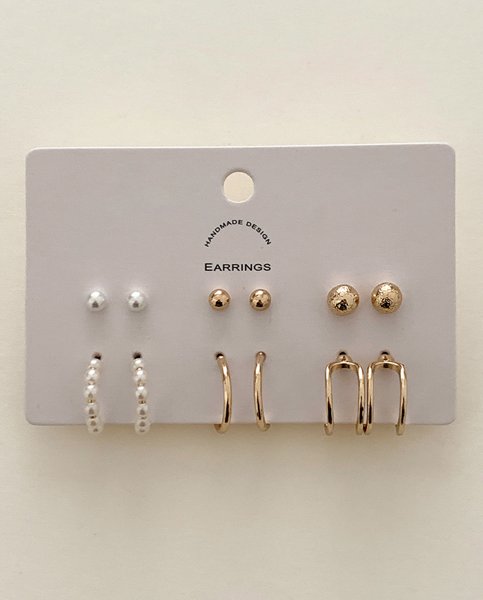 Wannabe gold pearl earrings set S 09