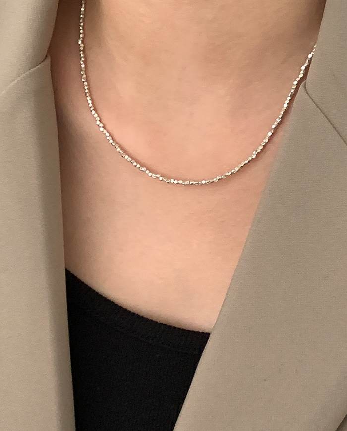 [925 Silver] Silver stone Necklace A 25