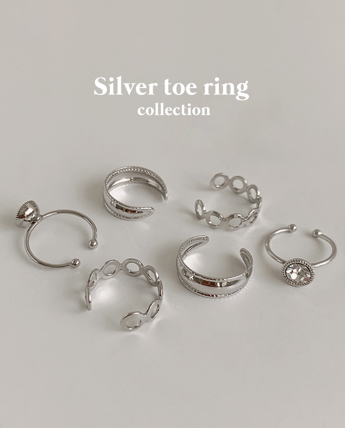 Silver toe ring collection R 76