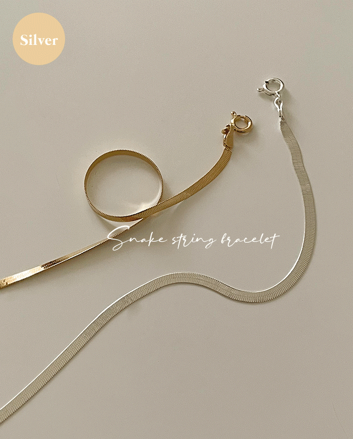 [925 Silver] Snake string bracelet C 12