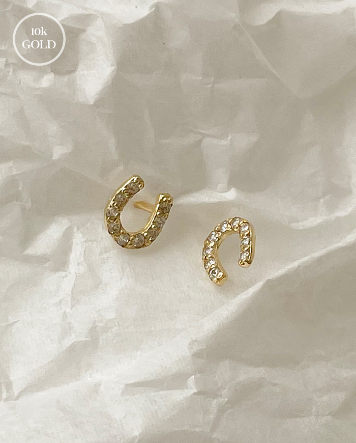[10k gold] U earrings E 115