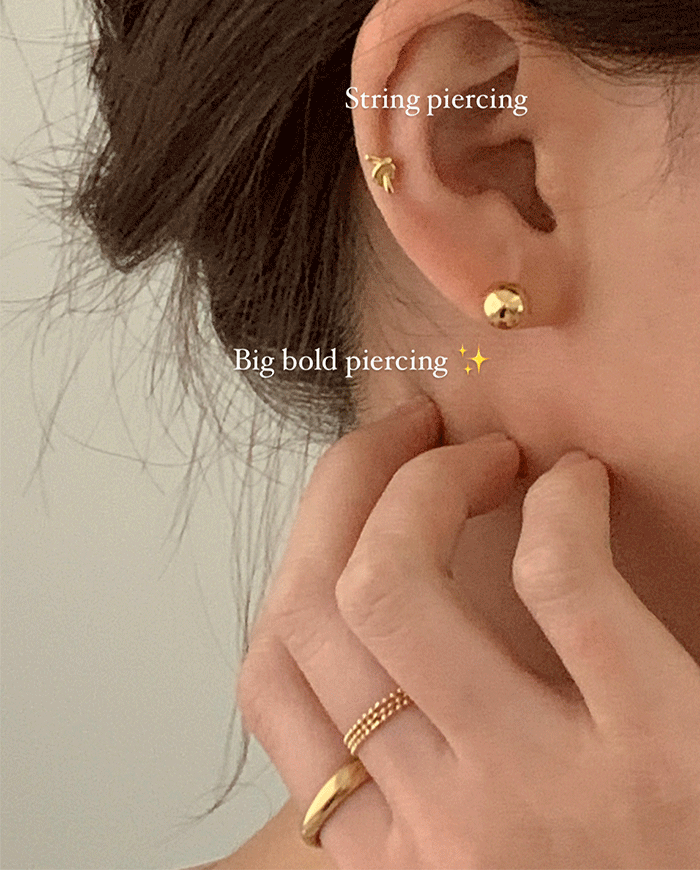 [925 Silver] Big bold one piercing E 24