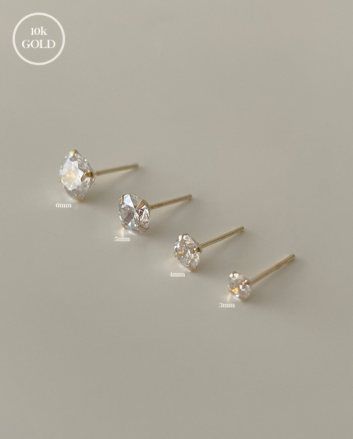 [10k gold] Diamond earrings E 132