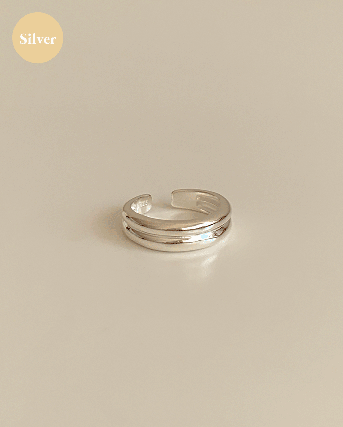 [925 silver] Two volume ring B 08