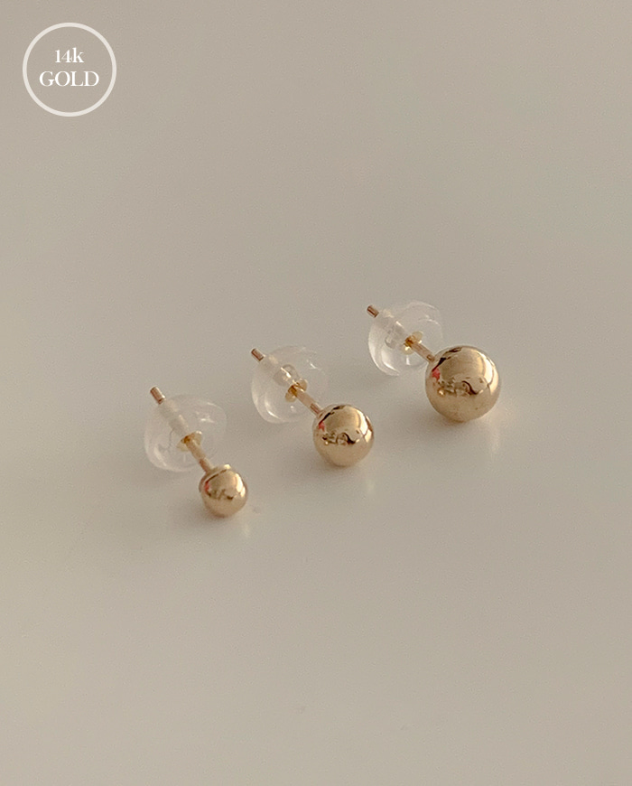 [14k gold] Gold ball earings E 131