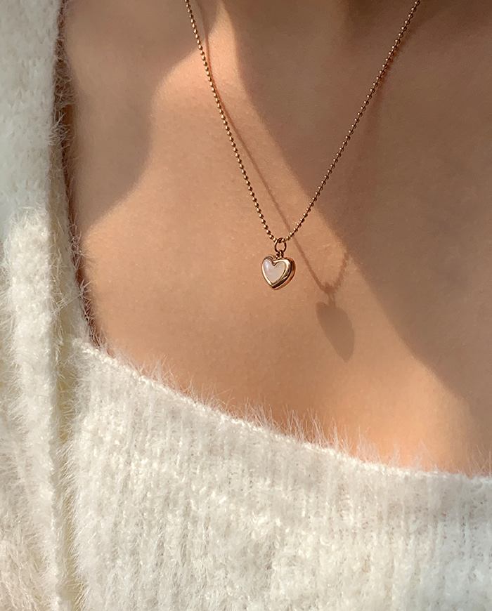 [써지컬] Heart pearl necklace N 10