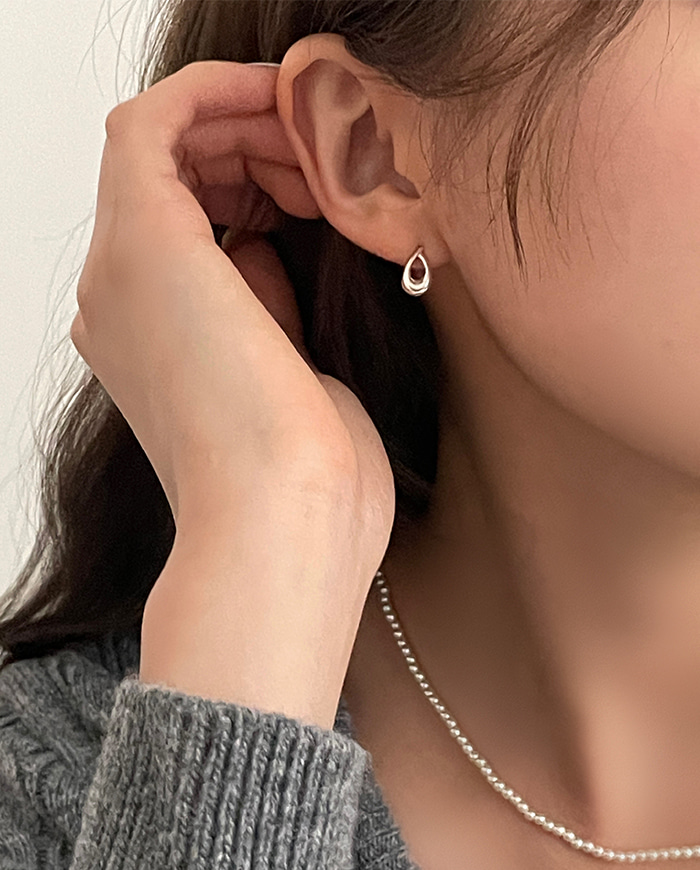 [925 Silver] Water stone earrings E 153