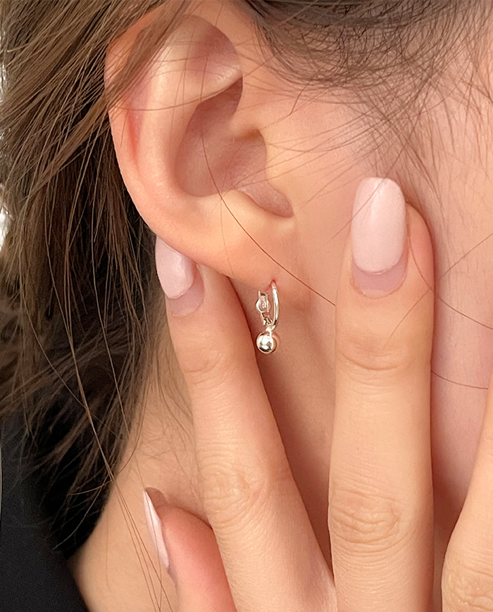 [925 Silver] Choco ball earrings E 44
