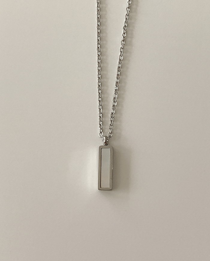 [써지컬] Mother-of-pearl square necklace N 04